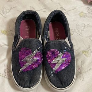 Piper slip on girls denim shoes